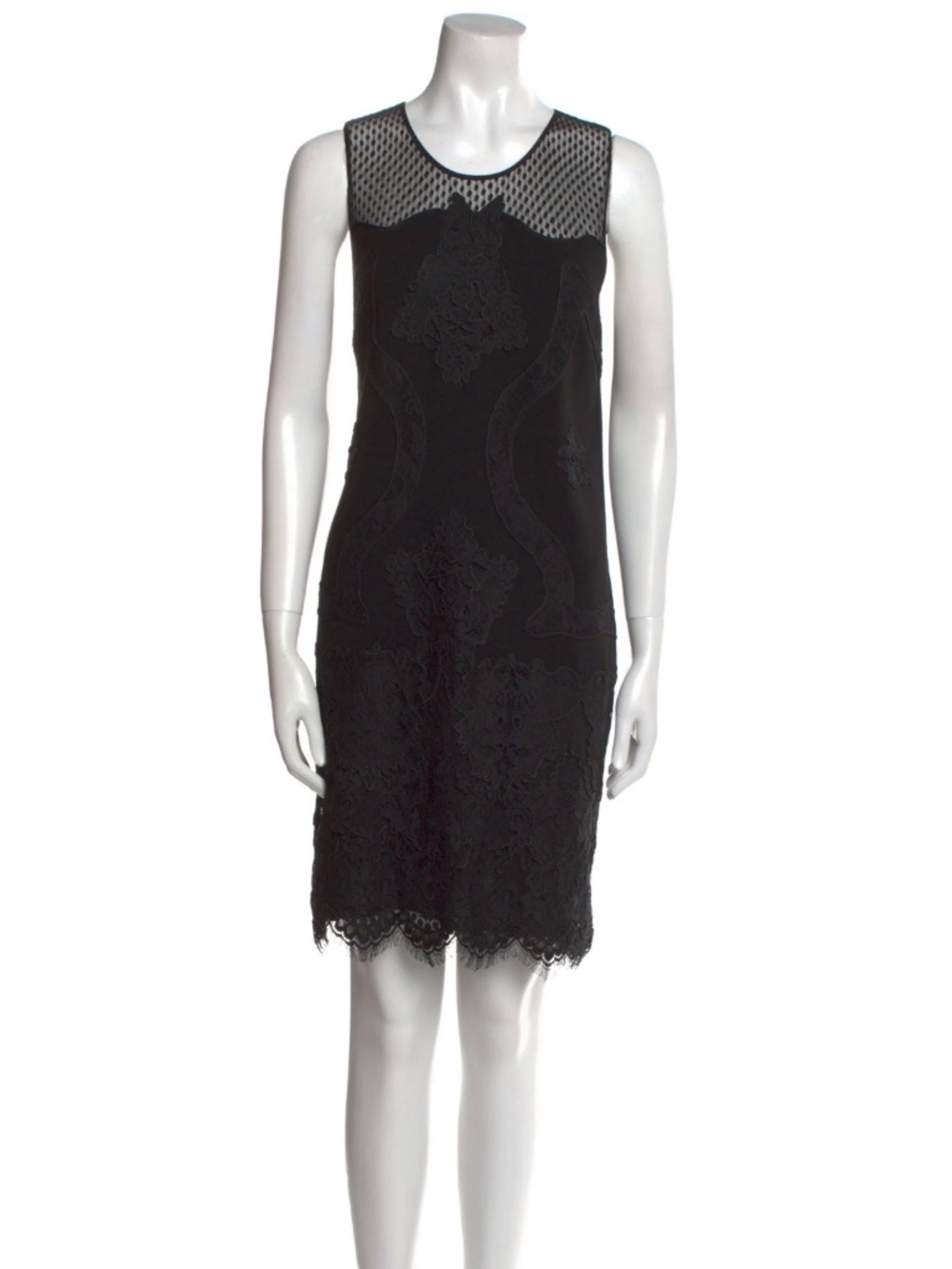 Diane Von Furstenberg black lace shift dress size 12 NWT